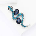 Alloy Rhinestone Gemstone Snake Brooch Pin For Vintage Apparel view 3