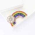 Alloy Rhinestone Rainbow Brooch For Cardigan And Shirt Decoration view 3