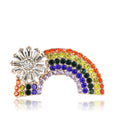 Alloy Rhinestone Rainbow Brooch For Cardigan And Shirt Decoration view 5