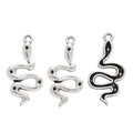 Antique Silver Zinc Alloy Snake Charm Pendant No.941853 for DIY Necklace Bracelet Jewelry Making view 2
