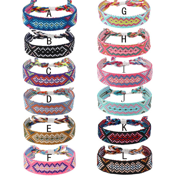 Colorful Nepal Braided Bracelet Bohemian Ethnic Lucky Friendship Couple Hand Rope Wristband