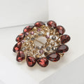 Alloy Rhinestone Spiral Flower Brooch For Womens Coat Decoration view 3