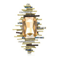 Alloy Rhinestone Rectangle Brooch Pin For Women's Clothing Decoration view 1