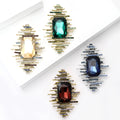 Alloy Rhinestone Rectangle Brooch Pin For Women's Clothing Decoration view 2