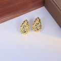 Elegant Hammered Alloy Waterdrop Stud Earrings For Women Geometric Oval Statement Luxury Earrings view 4