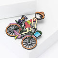 Acrylic Cartoon Cycling Girl Brooch For Casual Clothing Decoration view 3