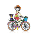 Acrylic Cartoon Cycling Girl Brooch For Casual Clothing Decoration view 5