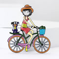 Acrylic Cartoon Cycling Girl Brooch For Casual Clothing Decoration view 2