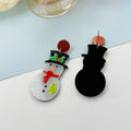 Cute Christmas Snowman Tree Acrylic Drop Earrings Holiday Cartoon Red Glitter Stud Earrings view 4