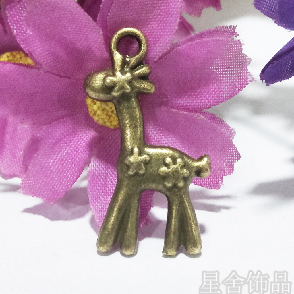 30x16mm Double-Sided Giraffe Charm Pendant for DIY Jewelry