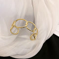2026 New High-End Metal Open Bangle For Women With Chunky Chain Line Design view 4
