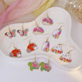 Floral Enamel Cartoon Animal Cat Turtle Butterfly Alloy Drop Dangle Summer Fashion Earrings view 1