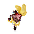 Alloy Rhinestone Matte Gold Butterfly Brooch For Women's Apparel view 5