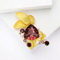 Alloy Rhinestone Matte Gold Butterfly Brooch For Women's Apparel view 2