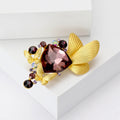 Alloy Rhinestone Matte Gold Butterfly Brooch For Women's Apparel view 3