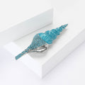 Enamel Alloy Rhinestone Conch Brooch For Cardigan And Suit Decoration view 3