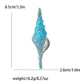 Enamel Alloy Rhinestone Conch Brooch For Cardigan And Suit Decoration view 6