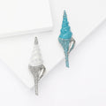 Enamel Alloy Rhinestone Conch Brooch For Cardigan And Suit Decoration view 1