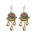 Bohemian Floral Faux Crystal Tassel Drop Earrings Chic Ethnic Light Luxury Fashion Jewelry view 5