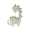 Alloy Rhinestone Dinosaur Brooch For Creative Unisex Apparel Decoration view 5