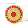 Alloy Matte Gold Round Brooch Pin For Shawls And Suits view 2