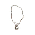 Minimalist Copper Geometric Interlocking Ring Zircon Pendant Sweater Necklace view 5