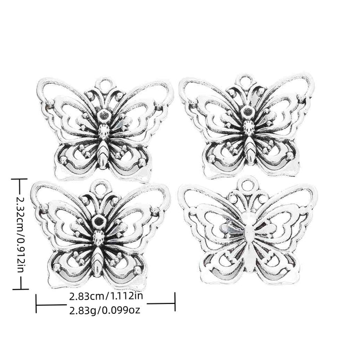 DIY Jewelry Accessories Vintage Alloy Butterfly Pendant For Handmade Necklaces And Charms