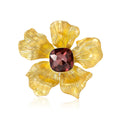 Alloy Rhinestone Matte Gold Flower Brooch Pin For Womens Clothing view 5