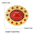 Alloy Rhinestone Turkish Oval Brooch Pin For Womens Formal Wear view 4