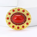 Alloy Rhinestone Turkish Oval Brooch Pin For Womens Formal Wear view 2