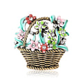 Alloy Enamel Flower Basket Brooch Pin For Cardigans And Suits view 5