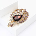 Vintage Alloy Glass Flower Brooch Pin For Elegant Women Apparel view 3