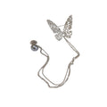 Minimalist Alloy Butterfly Pearl Chain Brooch for Suit Lapel Fashion Accessory view 5