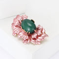 Alloy Enamel Cat Eye Begonia Flower Brooch For Women's Apparel view 2