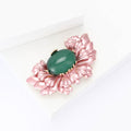Alloy Enamel Cat Eye Begonia Flower Brooch For Women's Apparel view 3