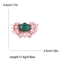 Alloy Enamel Cat Eye Begonia Flower Brooch For Women's Apparel view 4