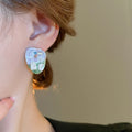 Alloy French Vintage Oil Painting Flower Stud Earrings Sweet Pastoral Floral Jewelry view 4
