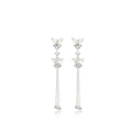 Elegant Butterfly Crystal Rhinestone Long Tassel Drop Alloy Silver Needle Luxury Women's Earrings view 5