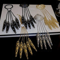 Metal Hollow Flower Nail Armor Finger Chain Bangle Exotic Luxury Hand Jewelry view 2