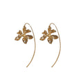 French Iris Flower Alloy Drop Earrings Chic Elegant Light Luxury Fashion Jewelry for Women view 5