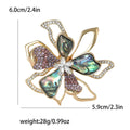 Alloy Rhinestone Shell Flower Brooch Pin For Suit Shirt Decoration view 5