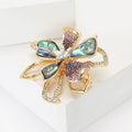 Alloy Rhinestone Shell Flower Brooch Pin For Suit Shirt Decoration view 2