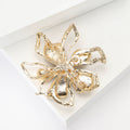 Alloy Rhinestone Shell Flower Brooch Pin For Suit Shirt Decoration view 4