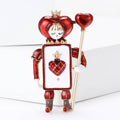 Vintage Alloy Enamel Poker Soldier Brooch Pin For Men And Women view 2