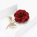 Alloy Fabric Rose Flower Brooch For Women's Suit Cardigan Decor view 3
