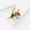 Metal Alloy Enamel Yellow Bee Brooch For Suits And Shirts view 3