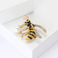Metal Alloy Enamel Yellow Bee Brooch For Suits And Shirts view 2