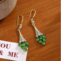 Elegant Vintage Luxury Alloy Rhinestone Crystal Geometric Round Cluster Long Tassel Hook Dangle Earrings view 2