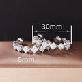 European American Minimalist Diamond Shape Earrings, Luxury Korean Dongdaemun Ear Cuff For Women view 4