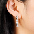 European American Minimalist Diamond Shape Earrings, Luxury Korean Dongdaemun Ear Cuff For Women view 3